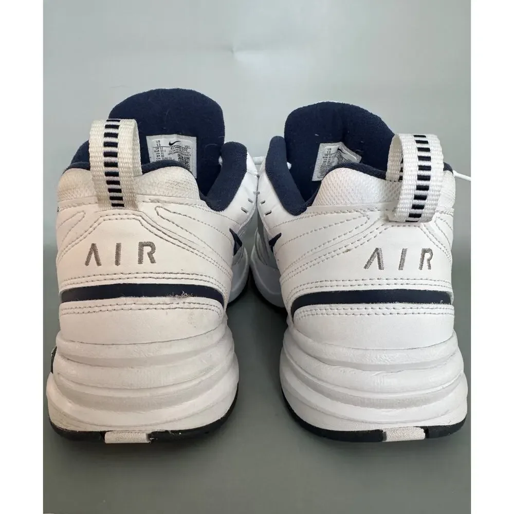 Nike Air Monarch IV Training Walking Shoes Sneakers White Navy Mens 13 (B)